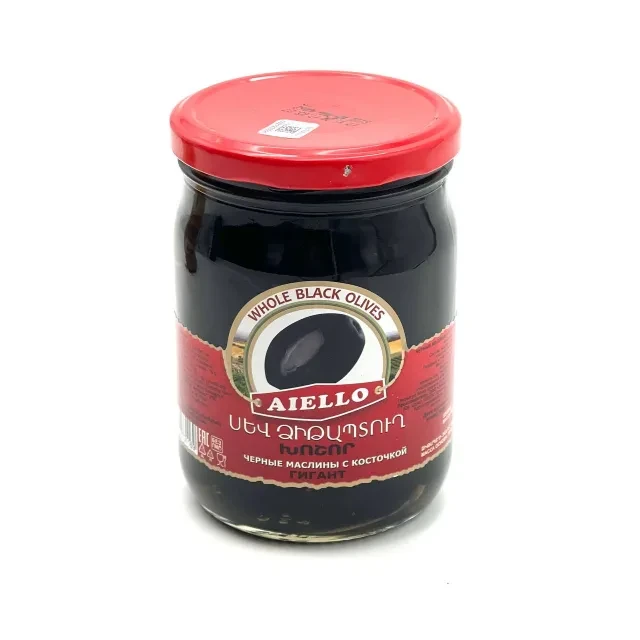 Маслины Черные 520г. (AIELLO)