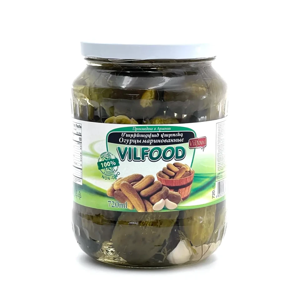 Огурцы Маринованные 720г (VILFOOD)