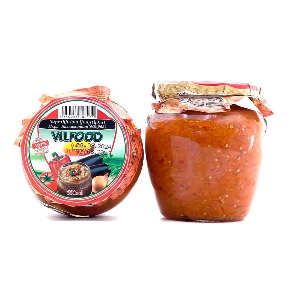 Икра Баклажанная Острая 550мл.(VILFOOD)
